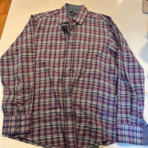 Purples Plaid Boss Mens Button Down Shirt